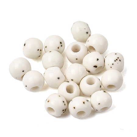 Speckled Round Handmade Ceramic Beads PR-NH0001-02C-1