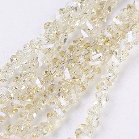 Electroplate Glass Beads Strands EGLA-J145-4mm-PL05-1