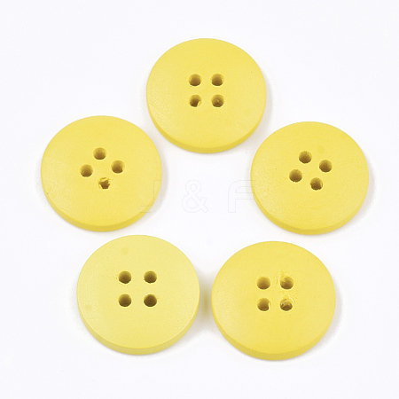 Painted Wooden Buttons WOOD-Q040-001G-1