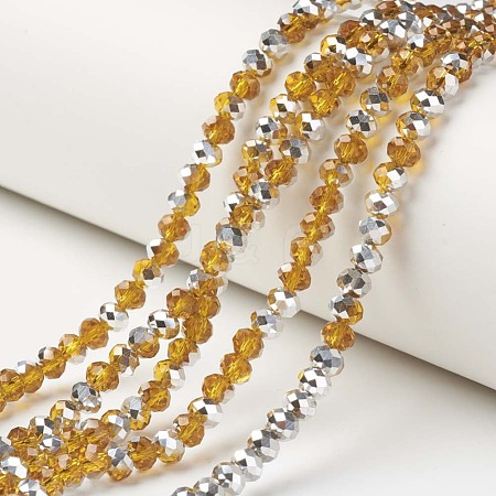 Electroplate Transparent Glass Beads Strands EGLA-A034-T10mm-M10-1