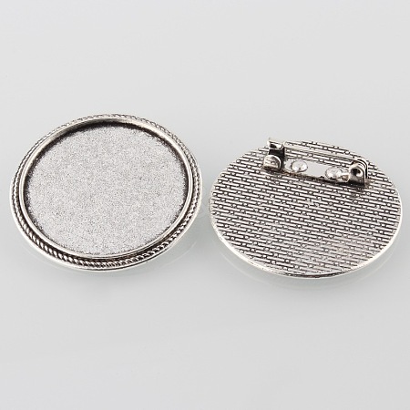 Vintage Alloy Brooch Cabochon Bezel Settings LS-PALLOY-O038-42AS-1