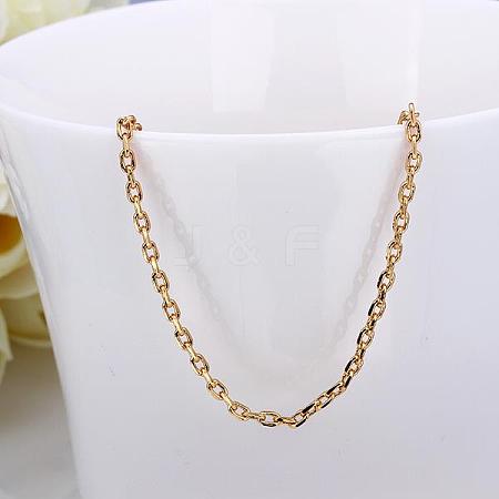 Gold Plated Tin Alloy Cable Chain Necklaces NJEW-BB10182-18-1