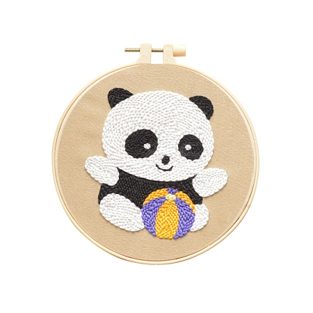 Animal Theme DIY Display Decoration Punch Embroidery Beginner Kit SENE-PW0003-073H-1
