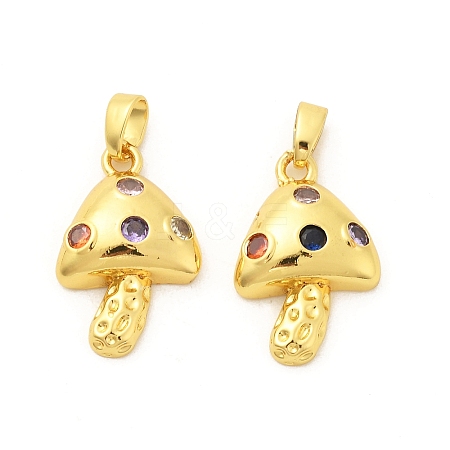 Brass Micro Pave Cubic Zirconia Pendants KK-G533-17G-02-1