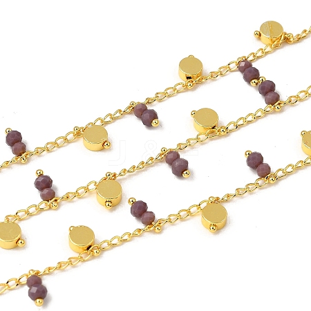 Brass Flat Round Link Chains CHC-H114-07G-09-1