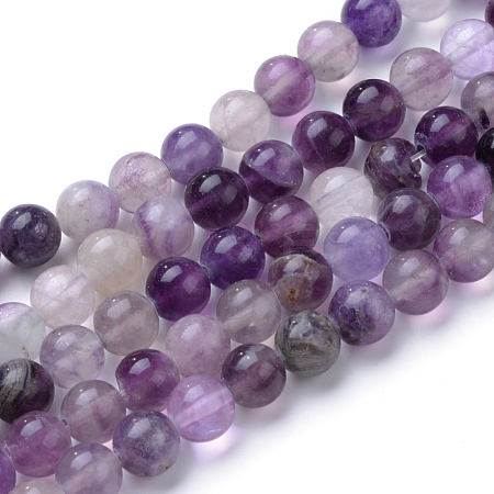 Natural Fluorite Beads Strands G-T055-10mm-14-1