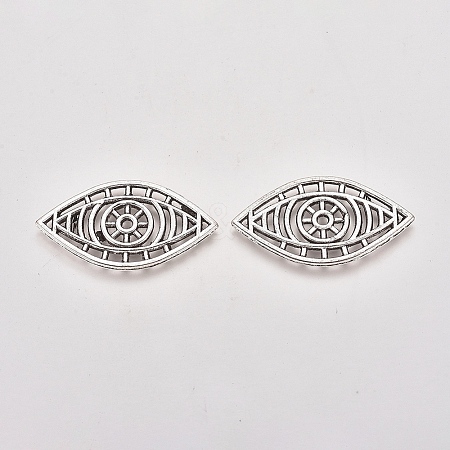 Tibetan Style Alloy Hollow Cabochons PALLOY-WH0067-29AS-1