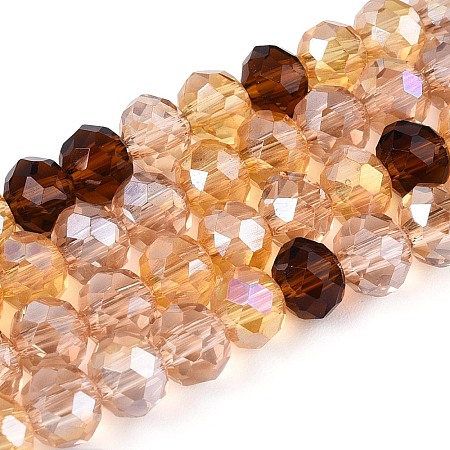 Electroplate Transparent Glass Beads Strands EGLA-N022-08A-A01-1