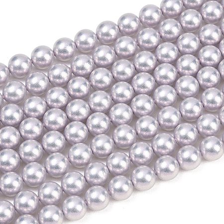 Frosted Glass Pearl Beads Strands GLAA-A044-08A-10-1
