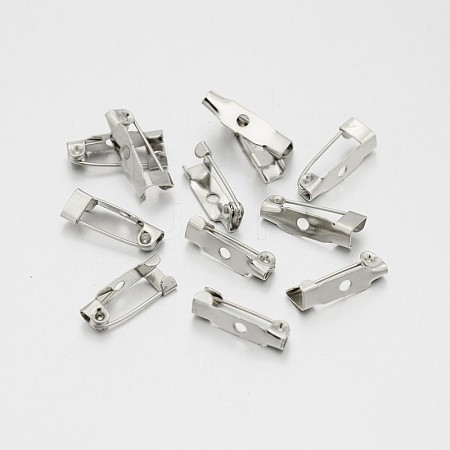 Iron Brooch Pin Back Safety Catch Bar Pins with 1 Hole A-IFIN-A171-04A-1