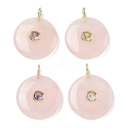 Natural Rose Quartz Pendants G-I391-02G-02-1
