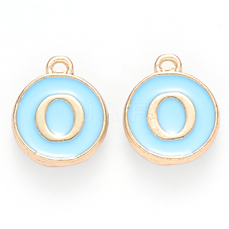 Golden Plated Alloy Enamel Charms X-ENAM-S118-04O-1