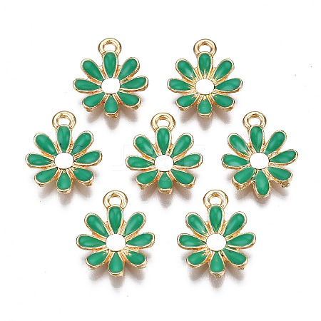 Light Gold Plated Alloy Pendants LS-ENAM-T009-39E-1