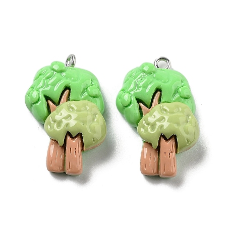 Spring Theme Opaque Resin Pendants LS-RESI-R444-04I-1