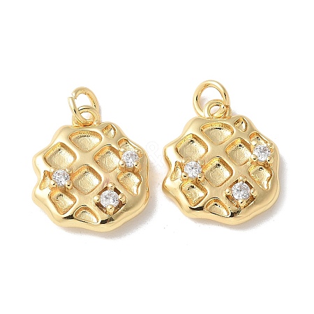 Brass Micro Pave Clear Cubic Zirconia Pendants KK-Q031-05G-1