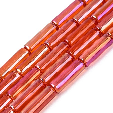 Electroplate Transparent Glass Beads Strands EGLA-Q132-02A-C02-1