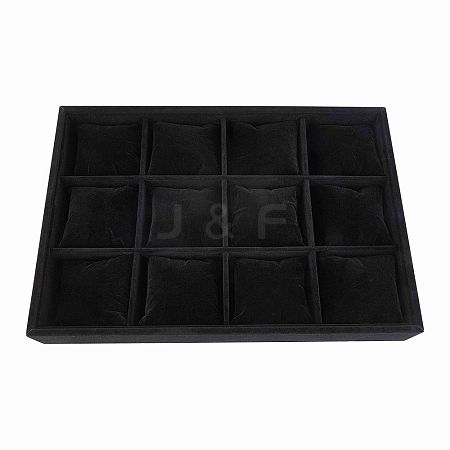 Velours Wooden Bracelet/Bangle/Watch Displays BDIS-WH0003-01-WH-1