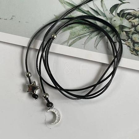 Imitation Leather Alloy Charm Wrap Anklets WGACC3A-01-1