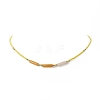 Natural Gemstone Column & Glass Seed Beaded Necklace for Women NJEW-JN04201-4
