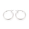 304 Stainless Steel Hoop Earrings EJEW-T048-25B-P-1