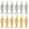 12Pcs 2 Colors Rack Plating Brass Pendants KK-BC0015-86-1