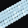 Frosted Imitation Jade Glass Beads Strands GLAA-T032-J4mm-MBB04-4