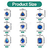 27Pcs 9 Styles Alloy Glass Pendants ALRI-TA0001-31-4