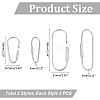 4Pcs 2 Styles 304 Stainless Steel Screw Carabiner Lock Charms STAS-UN0059-93-3