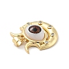 Evil Eye with Moon Brass Micro Pave Clear Cubic Zirconia Pendants KK-G419-10G-03-4