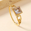 201 Stainless Steel Cubic Zirconia Finger Rings WG70560-05-1