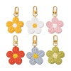 6Pcs 6 Colors Flower Polyester Pendant Decoration HJEW-JM02748-1