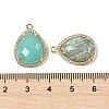 Natural Mixed Stone Faceted Teardrop Pendants G-I382-01G-4