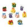 21Pcs 7 Styles Christmas Resin Gift Box Ornaments AJEW-CJ0001-81-8