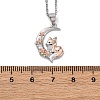 Brass Moon Fox Pendant Cable Chain Necklaces for Women LS-NJEW-C067-02P-5