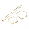 Brass Enamel Link Chain Necklaces & Bracelets & Anklets Jewelry Sets SJEW-JS01193-1