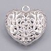 Hollow Tibetan Style Alloy Heart Pendants TIBEP-S095-S-NR-1