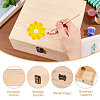 Square Pine Wood Packing Boxes with Metal Clasps CON-WH0089-186-1-4