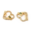 Brass Micro Pave Cubic Zirconia Connector Charms KK-H441-56G-3