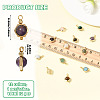 12Pcs 12 Styles Round Natural Mixed Gemstone Charms PALLOY-SW00151-2