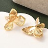Brass Leaf Stud Earrings EJEW-D337-11G-3