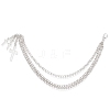 2Pcs Aloy 3-Layer Cross Charm Anklets for Women AJEW-SP0001-96-6