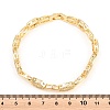 Oval Brass Micro Pave Clear Cubic Zirconia Link Chain Bracelets for Women BJEW-T025-03B-G-3