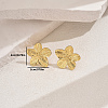 Stylish 201 Stainless Steel Striped Flower Stud Earrings LS-CN5900-1-2