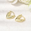 Heart Brass Hoop Earrings EJEW-P333-04G-2