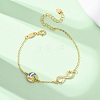 Sports Brass Micro Pave Cubic Zirconia Infinity Link Bracelets BJEW-D386-01B-G-5