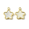 Ion Plating(IP) 304 Stainless Steel Pave Shell Star Charms X-FIND-Z028-26G-1
