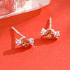 999 Sterling Silver Cubic Zirconia Candy Stud Earrings FS-WG7BAD4-03-1