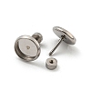 Non-Tarnish 201 Stainless Steel Stud Earrings Findings STAS-O004-07B-P-1