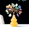 Natural Gemstone Chips Tree of Life Decorations with Topaz Gourd Base PW-WG5DF67-08-1