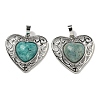 Natural Amazonite Peach Love Heart Pendants G-G158-01I-1